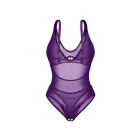 Vibres – open-crotch bodysuit with adjustable straps, multi-hook back closure and silver pendant – violet – L/XL — Photo 3