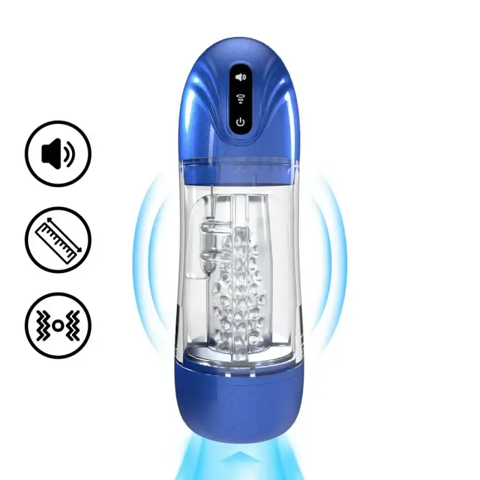 SonicPull imemis- ja vibratsioonimasturbaator – 28 cm – Sinine
