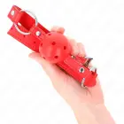 KINK дышащий кляп-шар 4 cm красный – регулируемый ремешок из искусственной кожи 42-58 cm — Фото 4