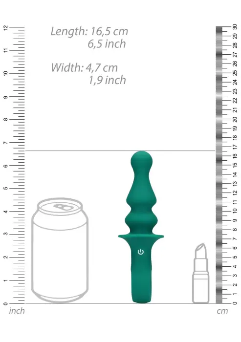 Pawn Shaped Vibrator - Peacock Plume – 16.5 cm – Green Photo