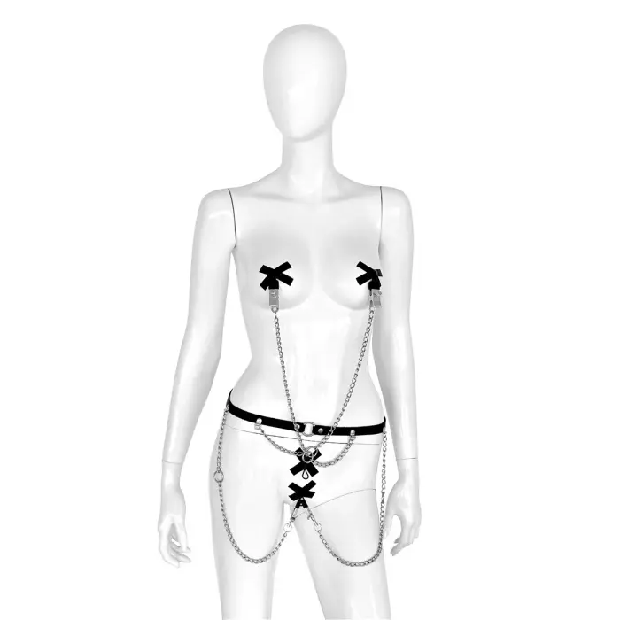 Leather Hip Belt and Rings with 4 Clamps Фото num