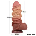 LoveToy – dual-layer platinum silicone realistic dildo with rope – 24.1 cm — Photo 2