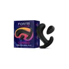 FORTO Curved Vibrating Plug – analinė kamštis – silikonas – juodas – 10 režimų — Nuotrauka 4