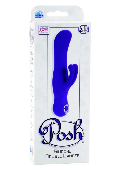 Posh dubultais vibrators ar G-punkta uzgali un klitora stimulatoriem – 10 cm (4″) – violets Foto 3