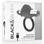 Black&Silver Burton rechargeable vibrating cock ring – 10 modes – black/silver — Photo 3