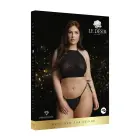 Festive Rhinestone Top and Thong Set – Plus Size – Black — Photo 1