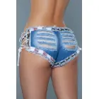 Slay It šorti ar mežģīņu piegriezumu – Sarkans/Balts/Zils – L Foto 2