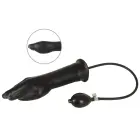 Latex täispuhutav käe kujuline dildo – 25 cm (10″) – must — Foto 2