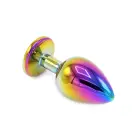Rainbow Butt Plug with Gem – 9.5 cm (3.7″) — Photo 4