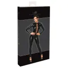 Noir Handmade – wetlook kombinesoon paelutuse ja 3-suunalise tõmblukuga – must – L — Foto 1