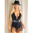 Leg Avenue Fringe Bodysuit – Black – M — Photo 2