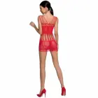 PASSION BS090 Red Mesh Bodysuit with Lace Design – One Size — Photo 2