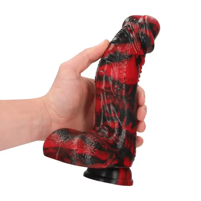 Fiction Cock Dark Lycan Spawn – liquid silicone fantasy dildo – red/black – 18.5 cm