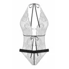 Christine Basic Instinct Open Crotch Body Black - Floral Lace Design — Nuotrauka 9