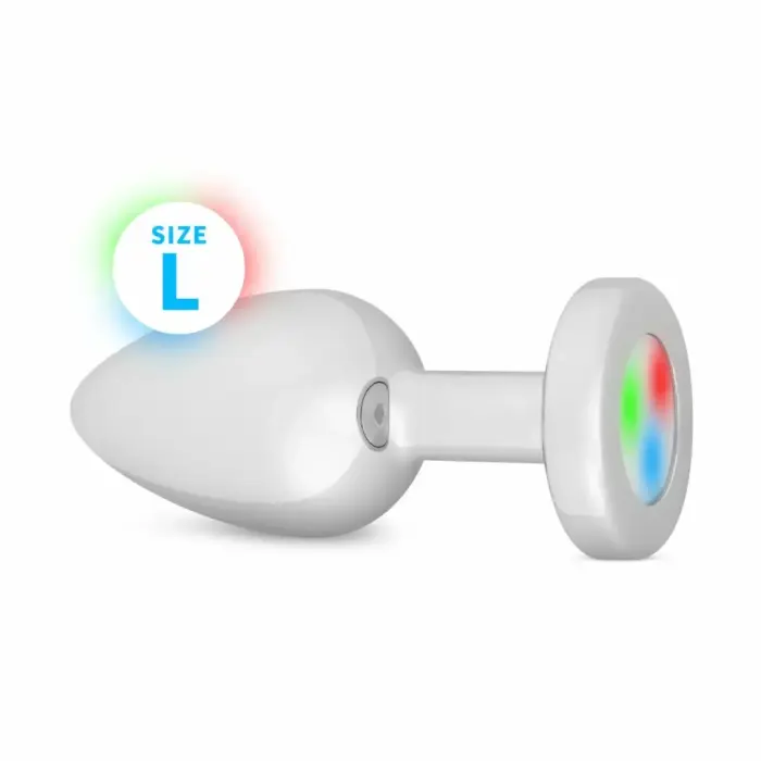 Easytoys Anal Collection LED Plug Large Silver - Illuminated Intimate Accessory