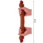 ToyJoy Get Real divslāņu dildo ar priekšādiņu – 46 cm (18″) – miesas krāsa — Foto 1