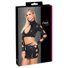Cottelli PARTY укороченный топ и мини-юбка wetlook – чёрный – L — Фото 1