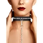 Diamond Studded Collar with Leash – Black — Photo 8