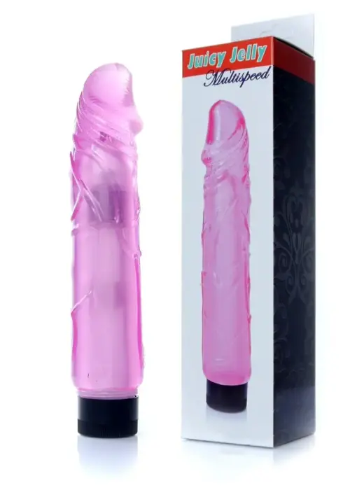 Juicy Jelly reālistisks vibrators – 22 cm (8.5″) – rozā Foto 5