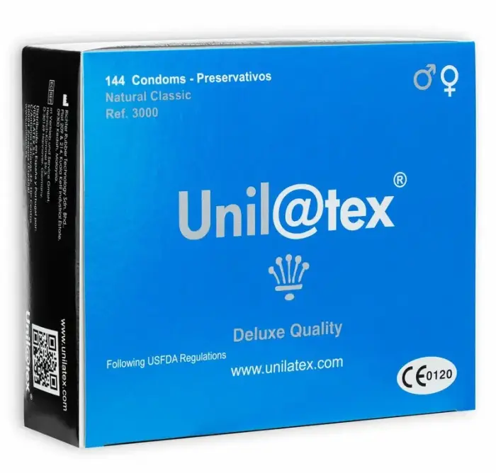 Unilatex Natural Classic Lubricated Condoms – 144 pcs