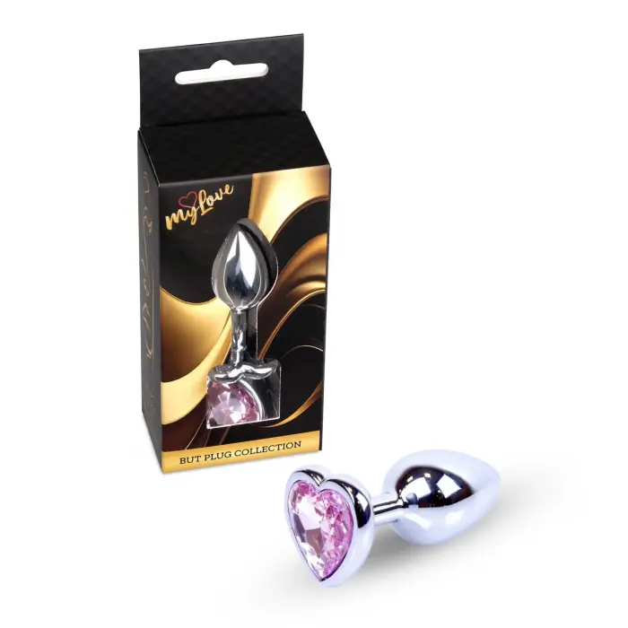 MyLove Toys Jewellery серебряная анальная пробка в форме сердца – 7 cm (2.75″) – Розовый