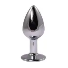 Silver Butt Plug with Red Diamond – L – 9 cm — Photo 2