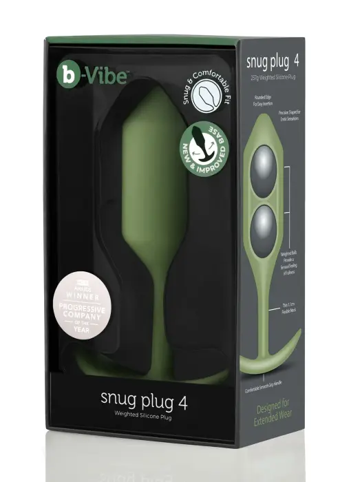 B-Vibe Snug Plug 4 – 14.5 cm – Zaļš Foto 3