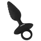 ANOS elastīgs teksturēts anālais spraudnis – 14.8 cm (5.8″) – Melns — Foto 5