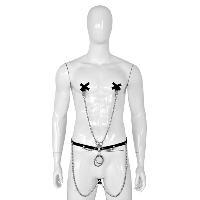 Leather Hip Belt and Rings with 4 Clamps Фото num