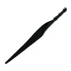 Black Leather Single Flap Whip with Gold D-Ring – 71 cm — Photo 1