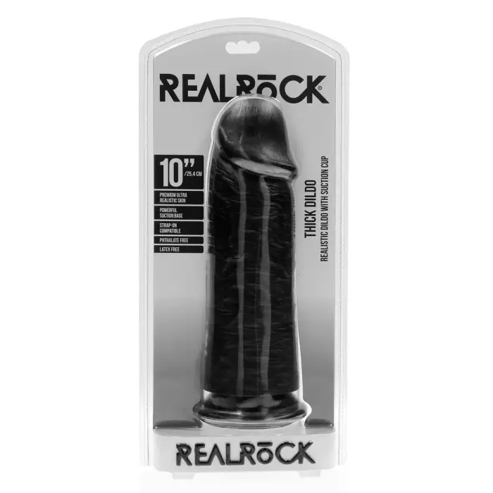 Extra Thick Straight Dildo – 25.4 cm (10″) – Black