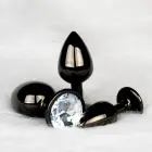 Round Gem Butt Plug – S – Black — Photo 8