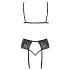 Kissable Lace Bra, Suspender Belt & String Set – Black – S/M — Photo 5