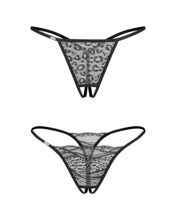 Bianca 2-pack open crotch thongs – S/M