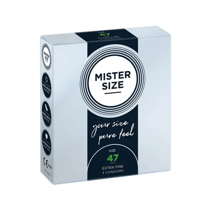 MISTER SIZE Pure Feel prezervatīvi – 47 mm – 3 gab. Foto 2
