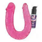 Crushious Deep Diver dubultais dildo ar anālo lubrikantu – 20 cm (8″) – Rozā Foto 1