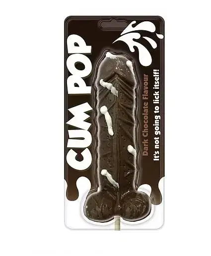 Dark Chocolate Flavour Cum Pop – penis lollipop 17 cm