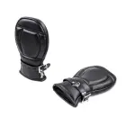 BDSM Faux Leather Bondage Mitts – Black — Photo 1