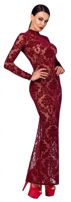 Noir длинное платье Kink Royal – бордово-красное – S