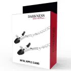 Darkness – regulējamas metāla krūtsgalu skavas ar ķēdi – bez niķeļa — Foto 4