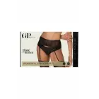Guilty Pleasure Shimmering Suspender Belt – пояс для чулок с высокой талией из мерцающего меша – чёрный – Размер: L/XL — Фото 1