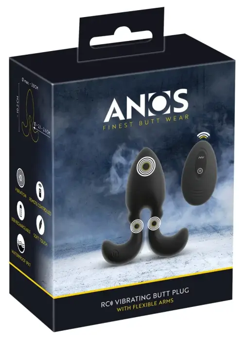 ANOS RC Vibrating Plug Flex.Ar – 10.2 cm – Black