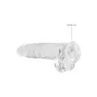 Realistlik dildo munandite ja iminapaga – 25 cm (9.8″) – Läbipaistev — Foto 4