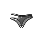 Saturis Mesh Thong with Open Crotch – Black – L/XL — Photo 3