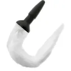 Darkness Silicone Plug with Decorative White Tail – M – Black — Photo 2