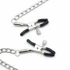 Ohmama Fetish Adjustable Black Ball Gag with Nipple Clamp Chains — Photo 2