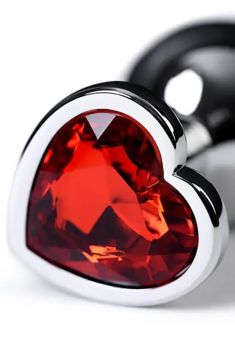 Sudraba anālais spraudnis ar rozā sirds formas dārgakmeni – S – Pink Foto 6