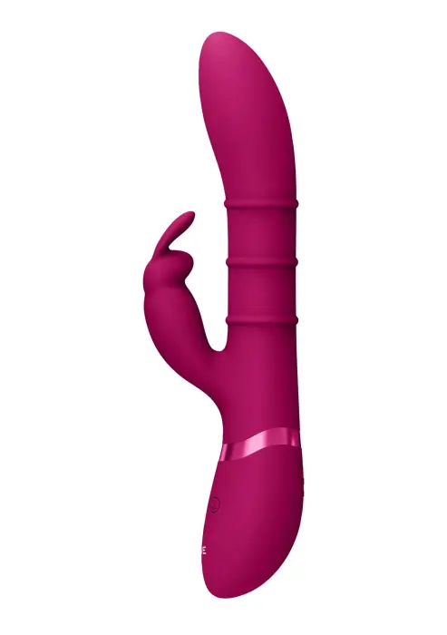 VIVE High Class G-punkta truša vibrators ar gredzeniem – 24.2 cm (9.5″) – rozā