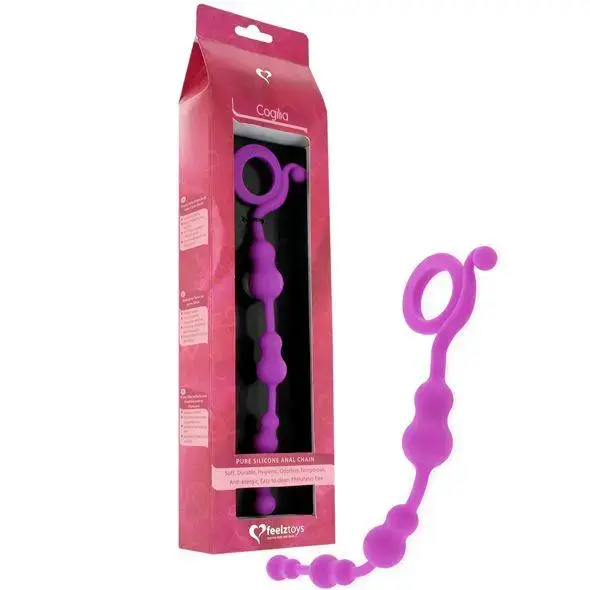 FeelzToys Cogilia ребристые анальные бусины – 24.5 cm – Фиолетовые