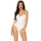 Leg Avenue vinila bodijs ar korsetes elementiem – balts – M — Foto 1